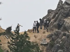 写真2 中道キレット、ロープウェイから 写真2 中道キレット、ロープウェイから