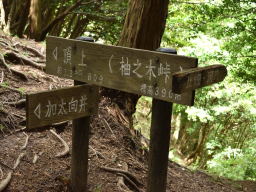 写真2 柚之木峠標識 写真2 柚之木峠標識
