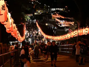 写真9 多度大社ちょうちん祭り、上げ馬神事の石段 写真9 多度大社ちょうちん祭り